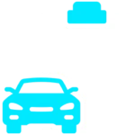 Car icon with a vehicle inspection symbol, representing auto maintenance and inspection services offered by Medway Vehicle Services.