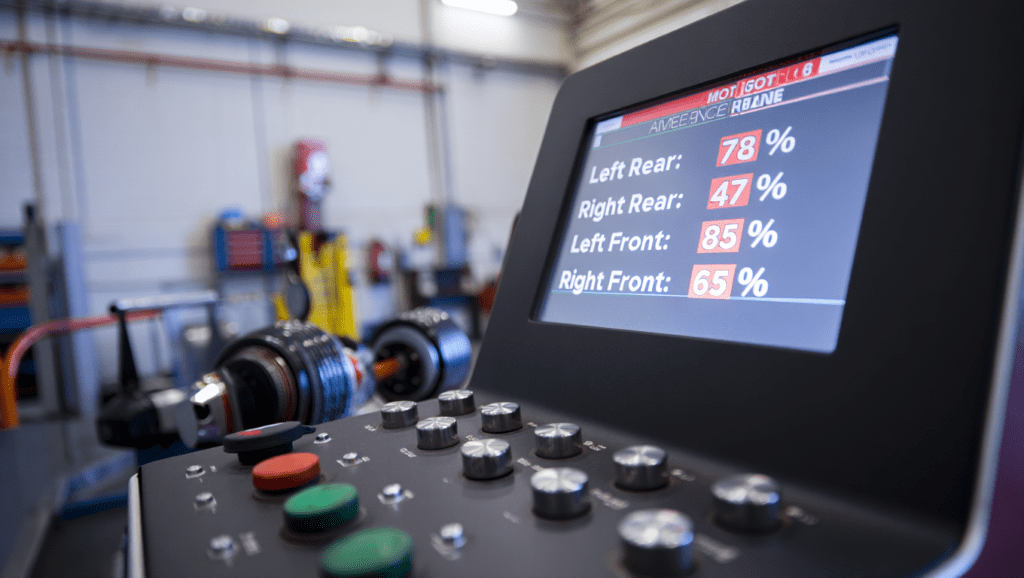 MOT brake test showing uneven braking force causing a brake failure in Medway.