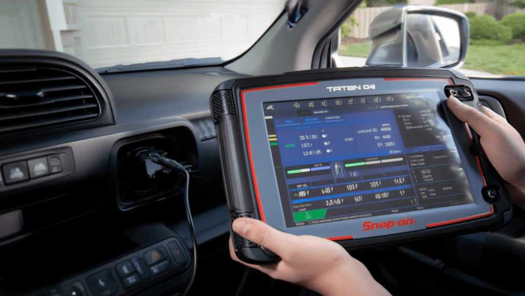 OBD diagnostic scanner showing fault codes before clearing them on a car in Medway.