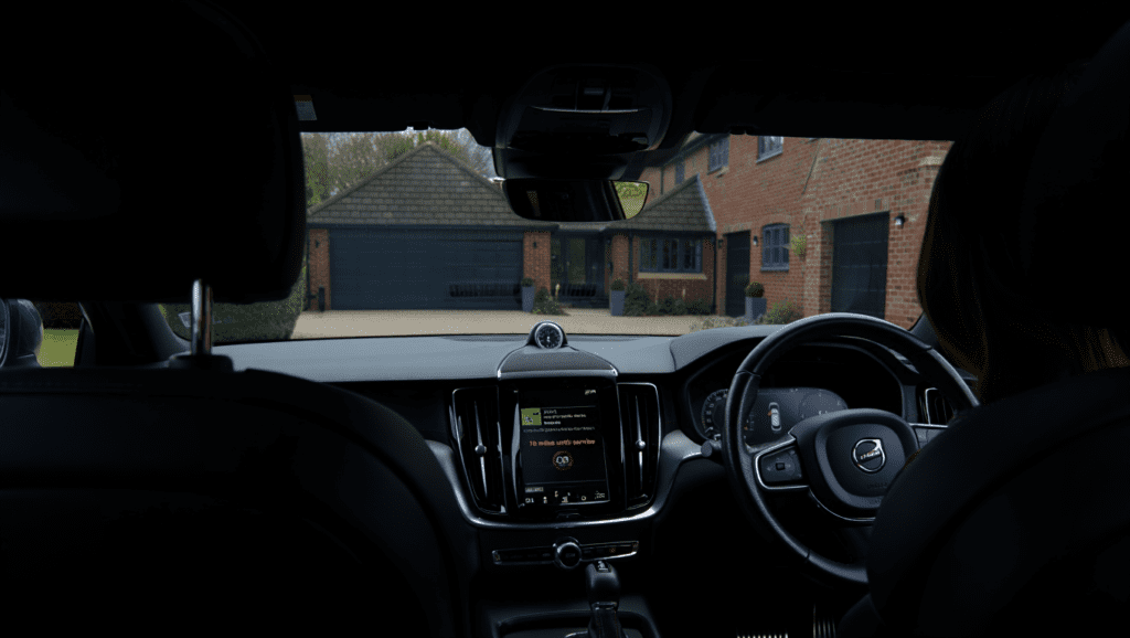 Car dashboard service reminder light with servicing schedule notes in Medway.