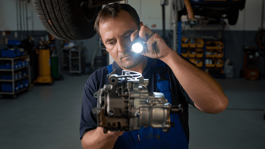 Mechanic diagnosing gearbox problems Medway at Medway Vehicle Services.