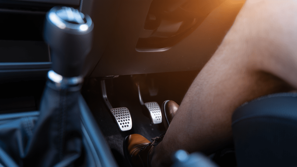 High clutch biting point shown by clutch pedal near top of travel in Medway.